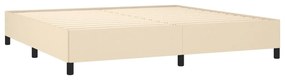 Estrutura de cama sem colchão 200x200 cm tecido cor creme