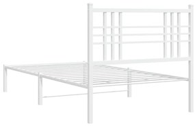 Estrutura de cama com cabeceira 100x190 cm metal branco