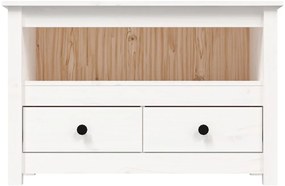 Móvel de TV 79x35x52 cm madeira de pinho maciça branco