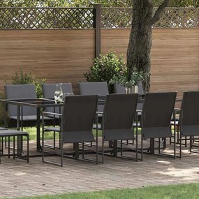 Conjunto de Jantar para Jardim vidaXL com 16 Peças e Almofadas em Aço e Textilene