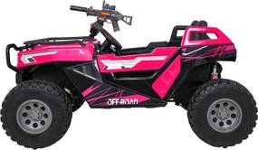 Buggy elétrico para Crianças 3 a 9 anos 24V, 2 lugares Rodas de espuma EVA, PROSPECTOR 4x4 STRONG Rosa