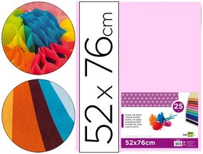 Papel Seda 52 X 76 cm 18 gr Rosa Pack 25 Folhas
