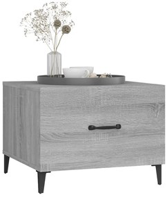 Mesas de centro + pernas de metal 2pcs 50x50x40 cm sonoma cinza