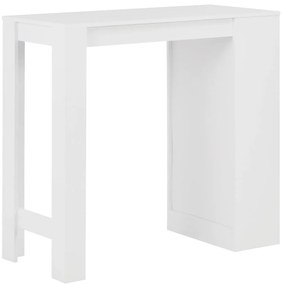 Mesa de bar com prateleira branco 110x50x103 cm