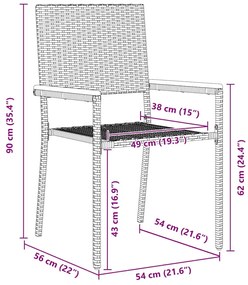 Conjunto de Jantar para Jardim 5 Peças Bege em Rattan Sintético