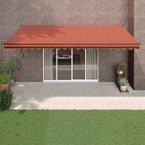 vidaXL Toldo retrátil automático 5x3 m laranja e castanho
