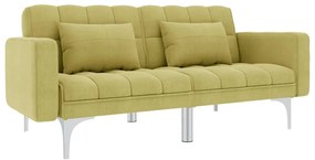 247217 vidaXL Sofá-cama tecido verde