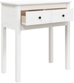 Mesa consola 70x35x75 cm pinho maciço branco