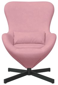Cadeira de Ovo vidaXL Veludo Rosa