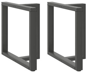 vidaXL Pés para mesa de jantar em forma de T, 2 peças, antracite, 70x35x(72-73) cm, aço