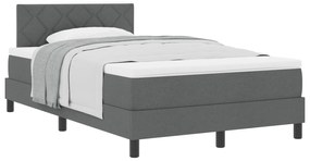 Cama Box Spring com Colchão Cinza Escuro 120x190 cm Tecido