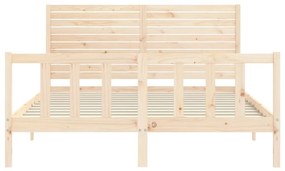 Cama sem colchão 160x200 cm madeira de pinho maciça