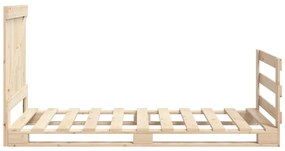 Estrutura de cama com cabeceira 90x200 cm pinho maciço