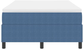 Cama Box Spring com Colchão Azul, 120 x 200 cm, em veludo.