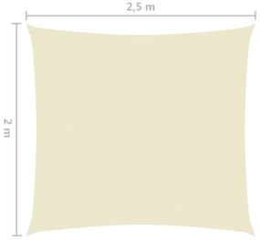 Para-sol estilo vela tecido oxford retangular 2x2,5 m creme