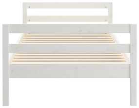 Cama sem colchão 90x190 cm madeira de pinho maciça branco