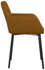 Cadeiras de jantar 2 pcs veludo castanho