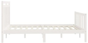 Estrutura de cama king 150x200 cm pinho maciço branco