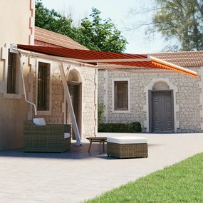 vidaXL Toldo automático independente 400x300 cm laranja e castanho