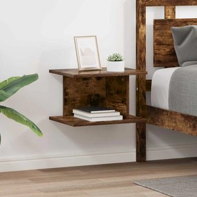 vidaXL Mesa-de-cabeceira 2 pcs Carvalho Defumado 40 x 30 x 25 cm