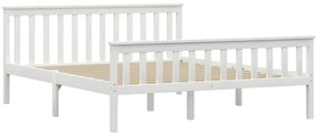 Estrutura de cama em pinho maciço 160x200 cm branco