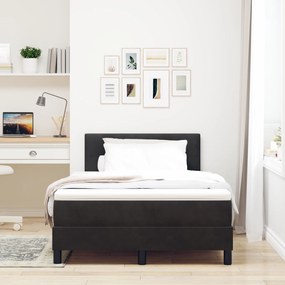 Cama Box Spring vidaXL com Colchão Preto 120x200 cm Veludo