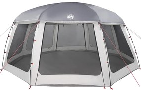 Tenda para piscina c/ mosca amovível e paredes de rede cinzento