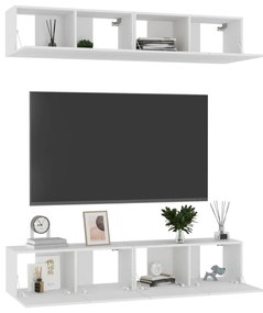 Móveis de TV 4 pcs 80x30x30 cm contraplacado branco
