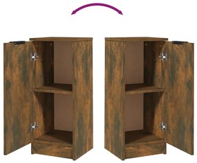 Aparadores 2 pcs 30x30x70 cm madeira processada carvalho fumado