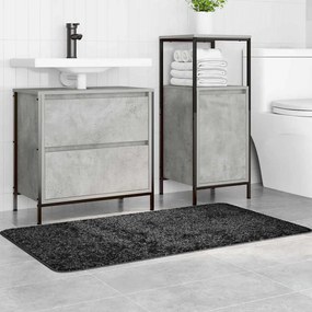 Tapete de Banho Retangular Cinza Escuro 70x120 cm Polipropileno Antide