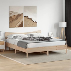 vidaXL Cama sem colchão 200x200 cm madeira de pinho maciça