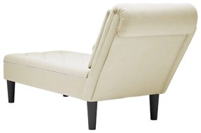 Chaise lounge c/ almofada/apoio de braços direito veludo creme