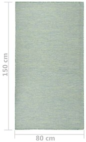 Tapete de tecido plano para exterior 80x150 cm turquesa