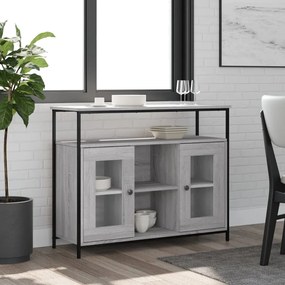 vidaXL Aparador 100x35x80 cm derivados de madeira cinzento sonoma