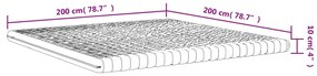 Colchão de espuma 200x200 cm 7 zonas dureza 20 ILD branco