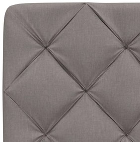 Cama com colchão 140x200 cm tecido castanho-acinzentado