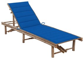 vidaXL Espreguiçadeira de jardim com almofadão bambu