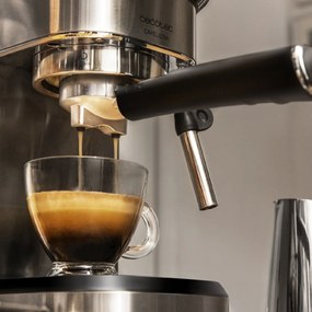 Máquina de café Express Cafelizzia 790 Steel Espressos e cappuccino, 1350 W, sistema Thermoblock, 20 bares, modo automático para 1 - 2 cafés, vaporiza