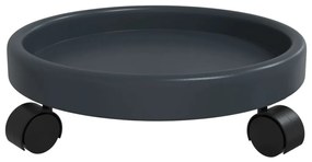 Carrinhos de plantas c/ rodas 2 pcs diâmetro 34 cm 35 kg cinza