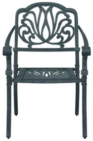 Cadeiras de jardim 2 pcs alumínio fundido verde