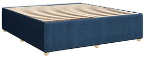 Cama com molas/colchão 200x200 cm tecido azul