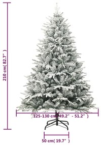 Árvore de Natal de 210cm com 300 Luzes LED,  120 Bolas, 1 Pico e Efeit