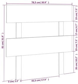 Cabeceira de cama 78,5x3x81 cm pinho maciço castanho mel