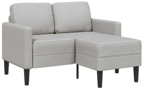 vidaXL Sofá 2 lugares com Chaise em L 125 cm tecido cinzento nublado