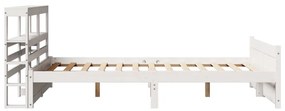 Estrutura de cama c/ cabeceira sem colchão 140x200 cm branco