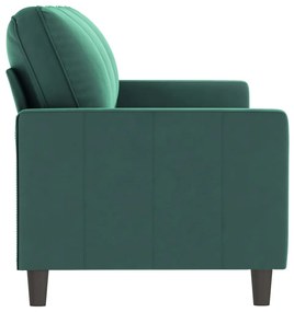 Sofá de 3 lugares 180 cm veludo verde-escuro