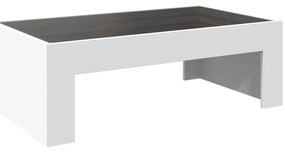 Mesa de centro com luzes LED Infinity 90x50x30 cm branco
