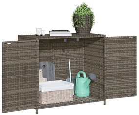 Armário de arrumação p/ jardim 83x45x76 cm vime PE cinzento