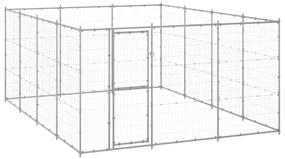 vidaXL Canil de exterior 14,52 m² aço galvanizado