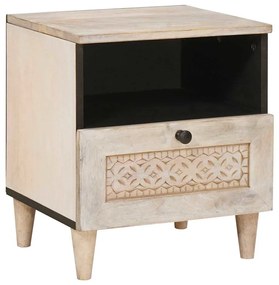 vidaXL Armário de Cabeceira com gaveta Bege 40 x 33 x 46 cm